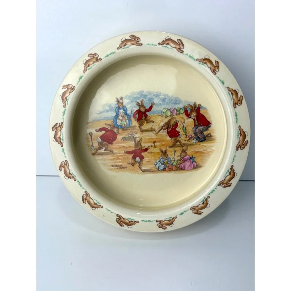 Royal Doulton Bunnykins Bowl Albion Barbara Vernon Sandy Beach‎